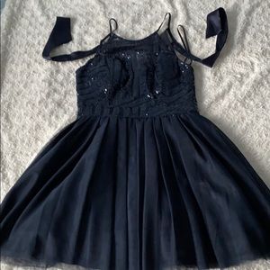Navy blue halter dress